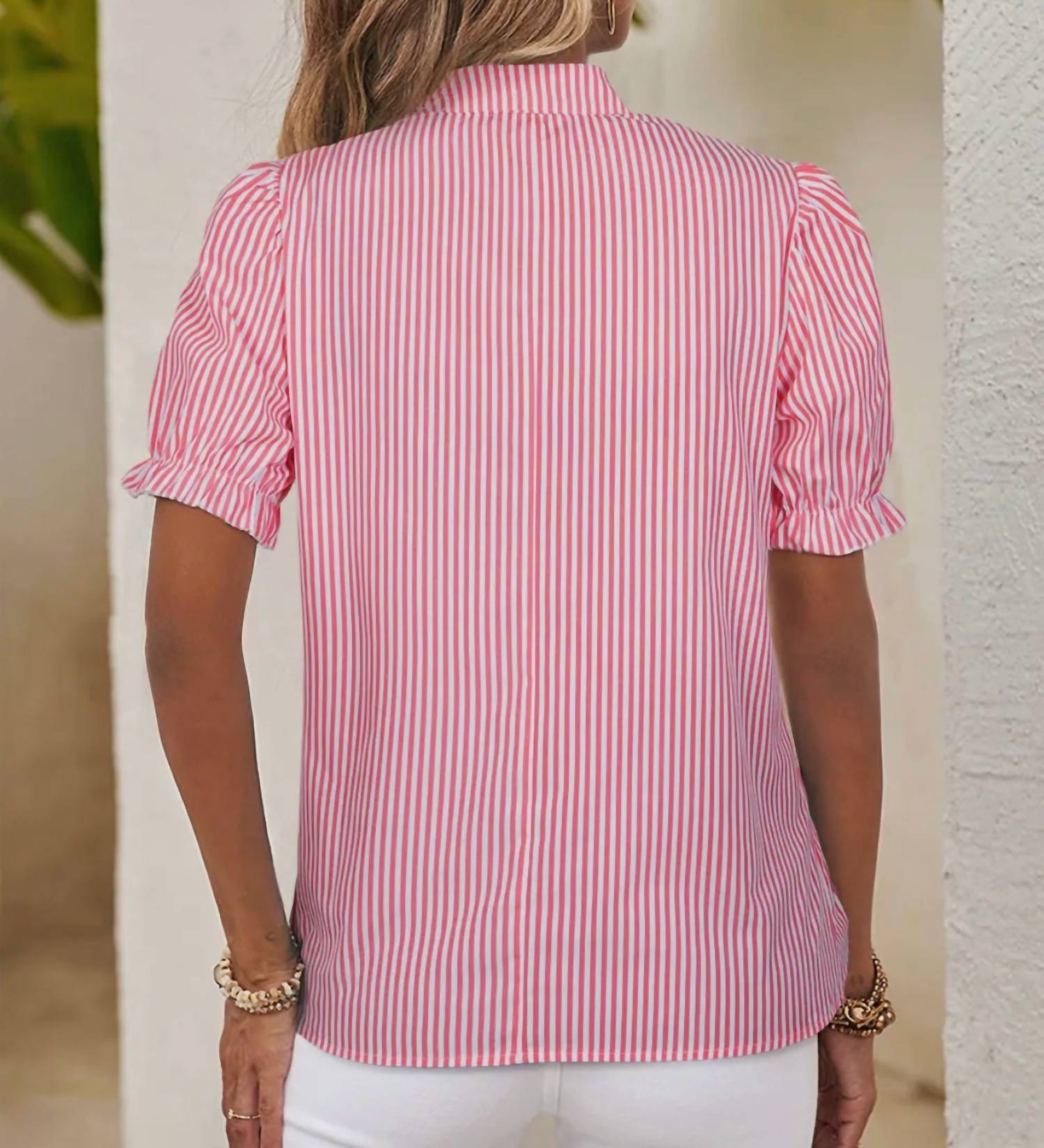 Little Daisy Closet - Sarah Stripe Short Sleeve Blouse