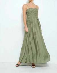 Ina Fashion - Satin Ruched Detailing Maxi Dress
