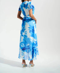 Joseph Ribkoff - Printed Chiffon High Low Wrap Dress