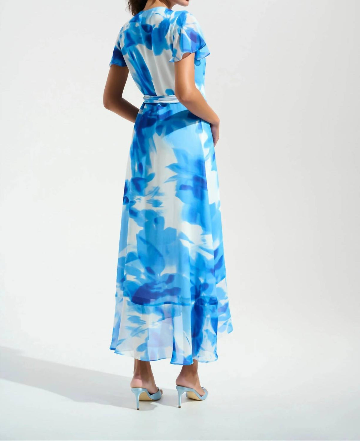 Joseph Ribkoff - Printed Chiffon High Low Wrap Dress