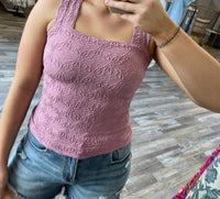 So Me - Floral Jacquard Seamless Tank Top