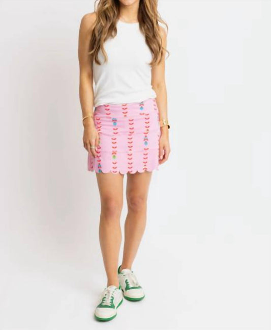 Karlie - Floral Vine Scallop Skirt