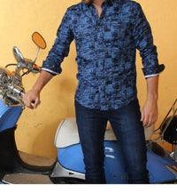 Eight X - Shadow Print Button Down Shirt