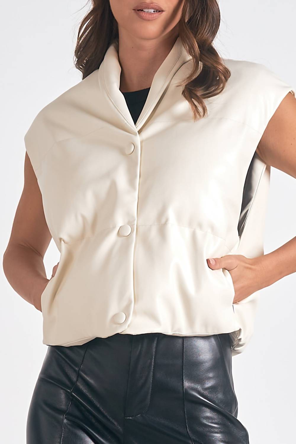 Elan - Puff High Collar Vest