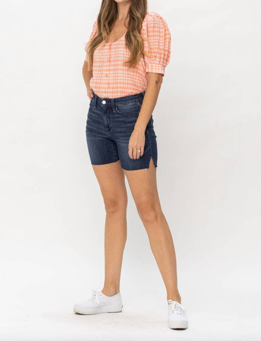 Judy Blue - Mid Length Cut Off Jean Shorts