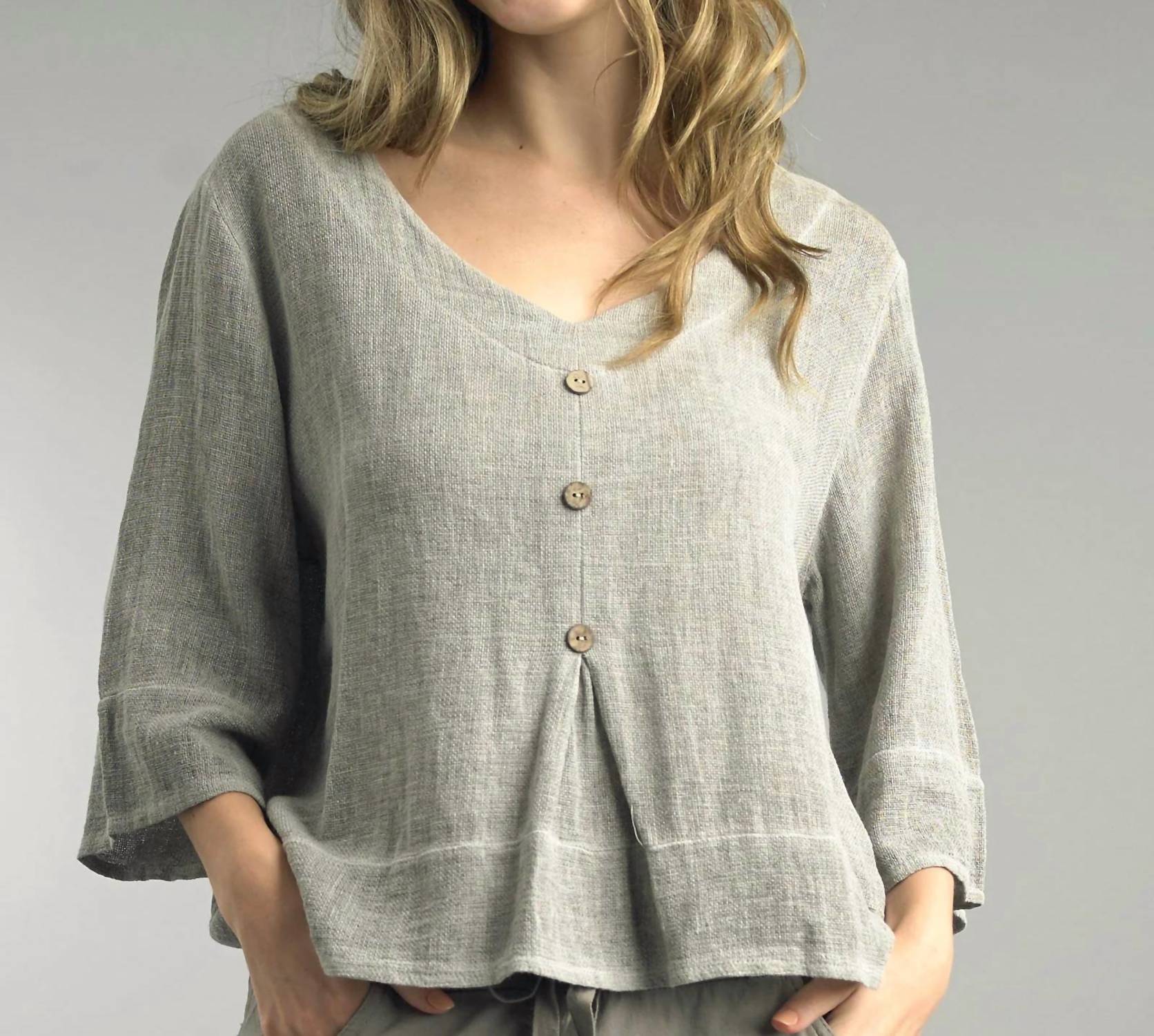 Tempo Paris - V-neck Linen Top