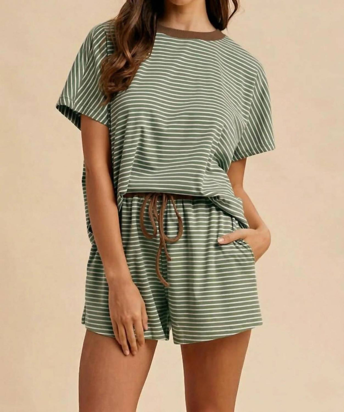 Anniewear - Loose Fit Stripe Knit Top