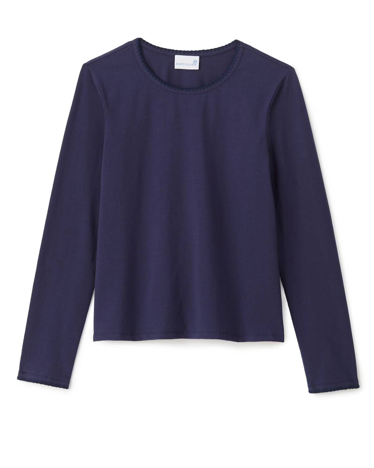 Cartolina Nantucket Women's Dylan Long Sleeve Tee in midnight blue - women's long sleeve top