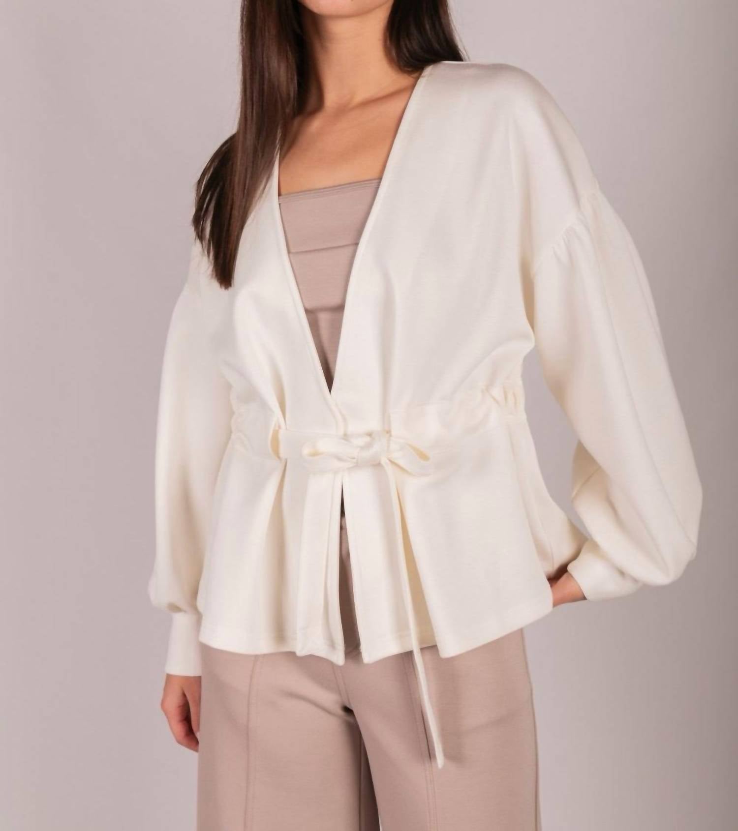 P.CILL Butter Modal Wrap Cardigan in ivory - women's cardigan