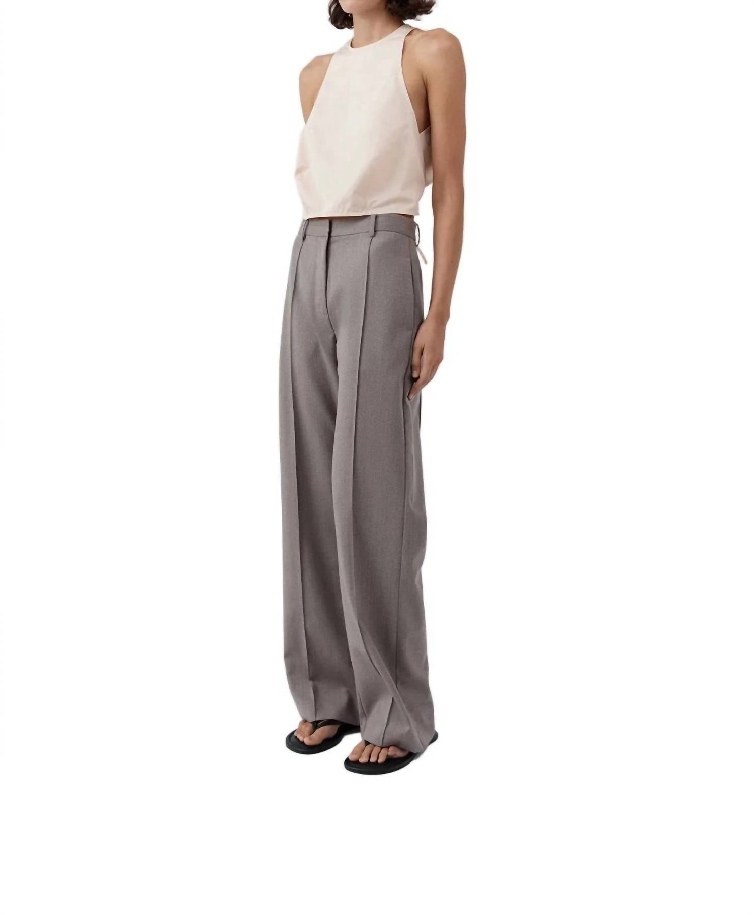St. Agni Women's Oupa Pintuck Pants in doe - women's pants - alternate view