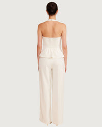 LUCY PARIS Rebecca High Rise Pants in ivory - women's pants - detail view