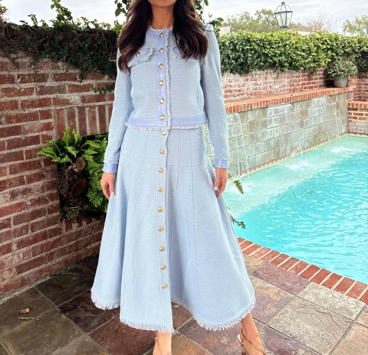 Cinq A Sept - BIRDSEYE TWEED SKIRT