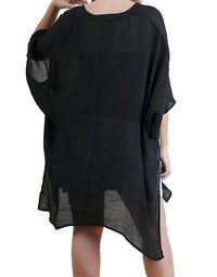 umgee Caftan Scoop Neck Tunic in black - women's shirt - view 6