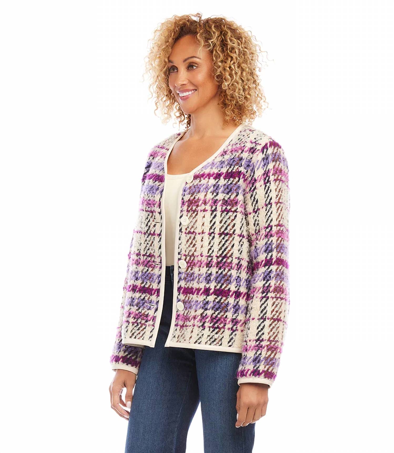 Karen Kane - Payson Plaid Boucle Jacket