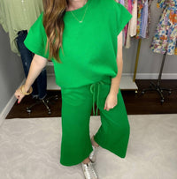 SEE AND BE SEEN Call My Jet Textured Pants in green - women's pants - alternate view