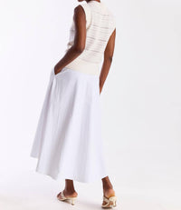 Brodie Cashmere Taylor Cashmere Tank Top in organic white - women's tank top - detail view