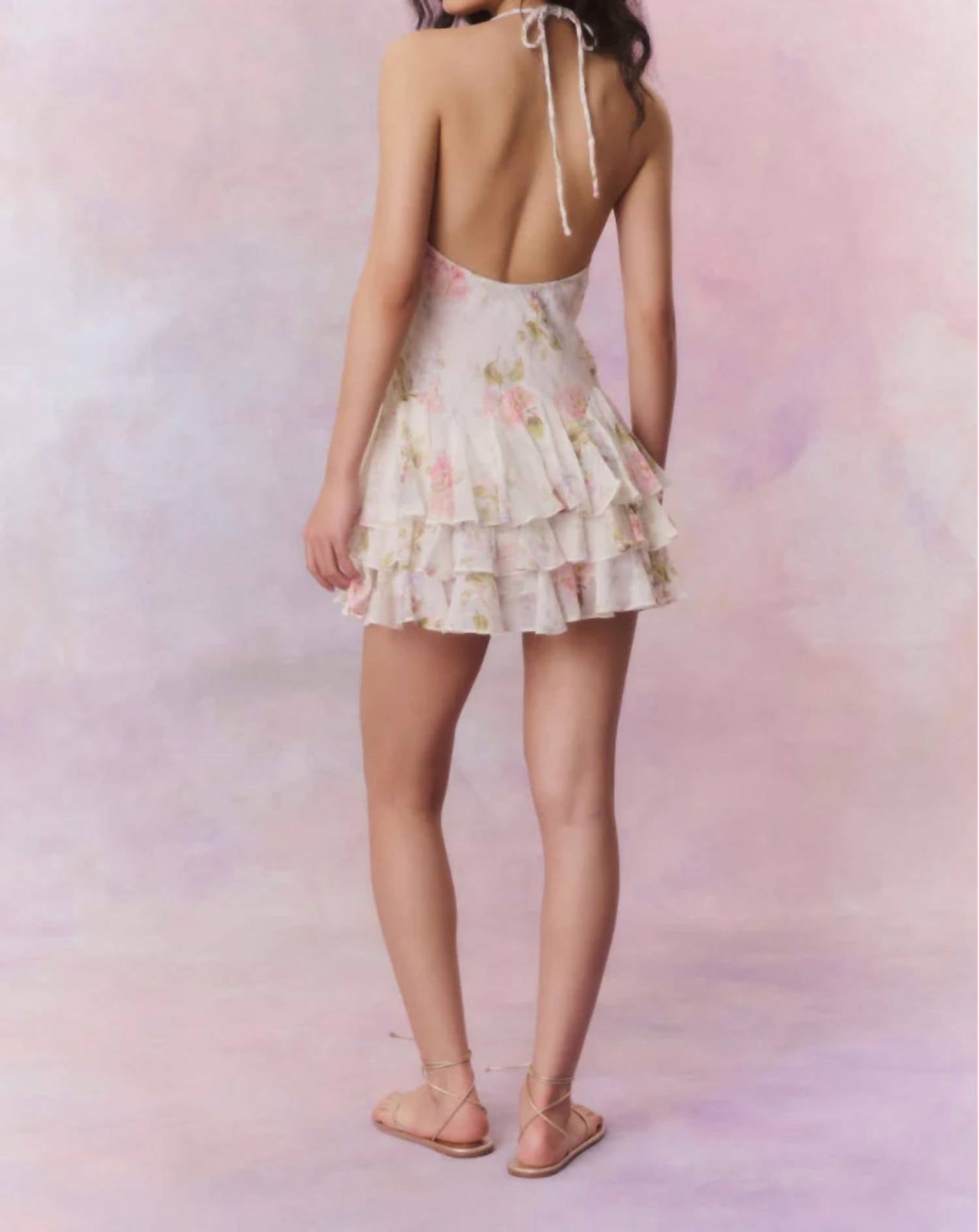 Loveshackfancy - Adrinette Chiffon Halter Mini Dress