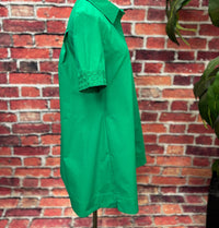 Caryn Lawn Women's Embroidered Sleeve Shirt Dress in emerald green - women's dress - alternate view