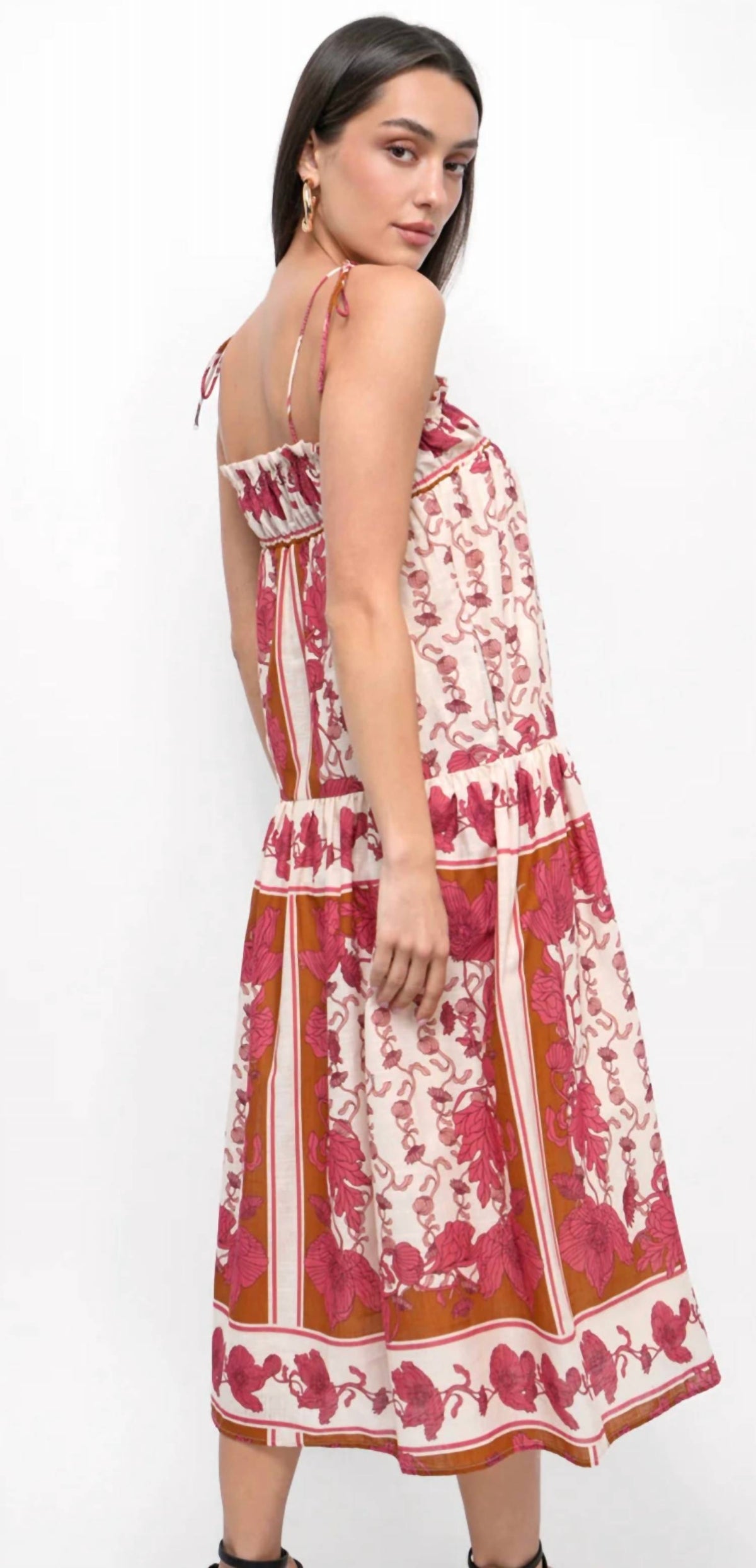 Greylin - Alisha Trapeze Strappy Midi Dress