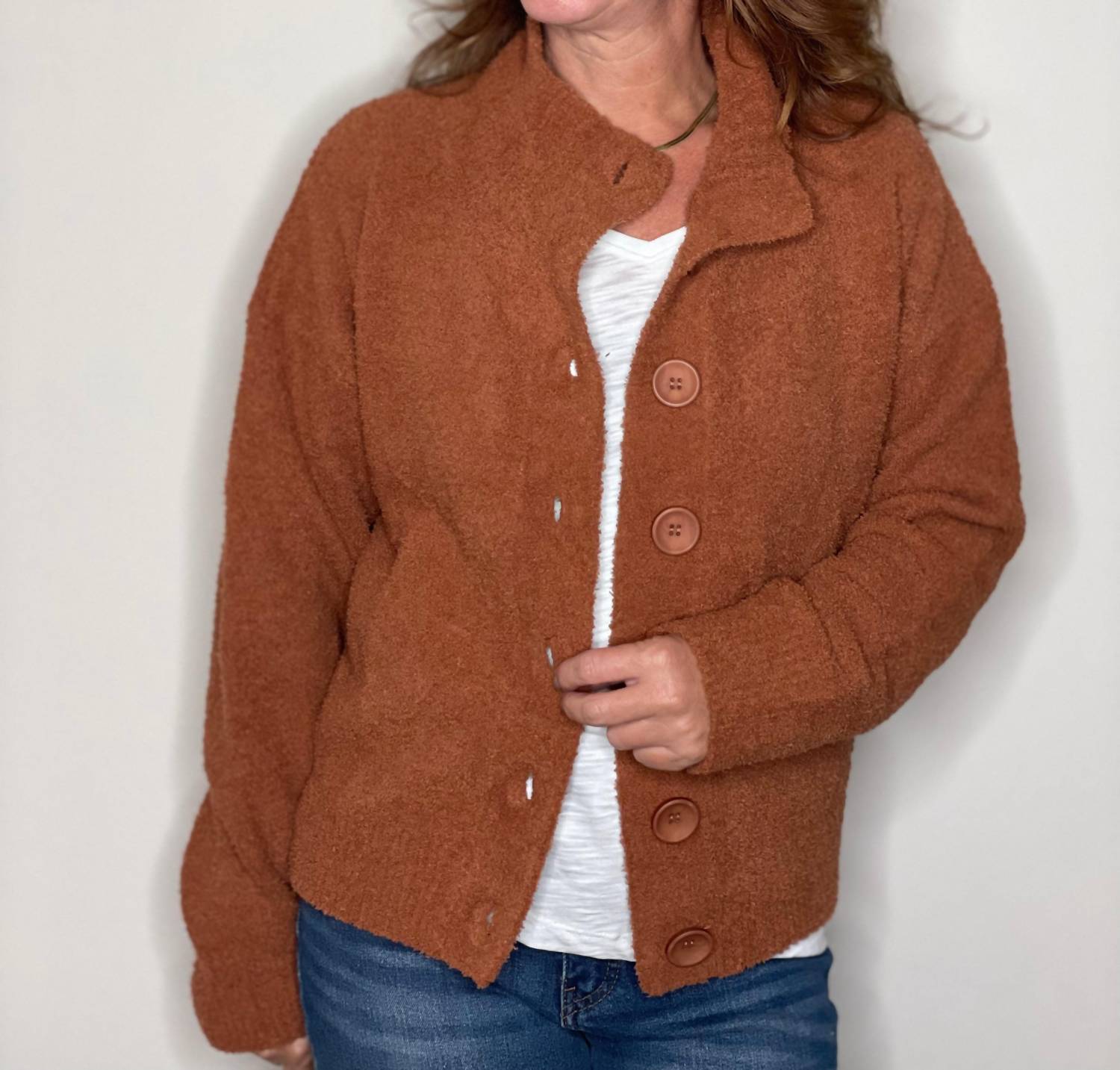 Hello Nite - Plush Button Jacket