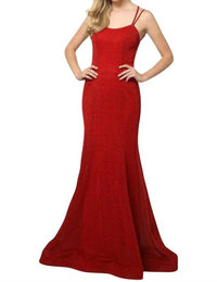Juliet - Sleeveless Metallic Glitter Gown