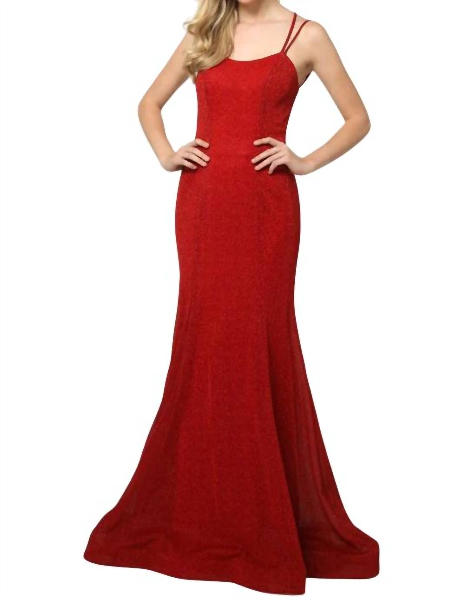 Juliet - Sleeveless Metallic Glitter Gown