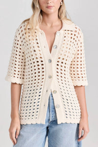 Little Lies - Crochet Button Shirt