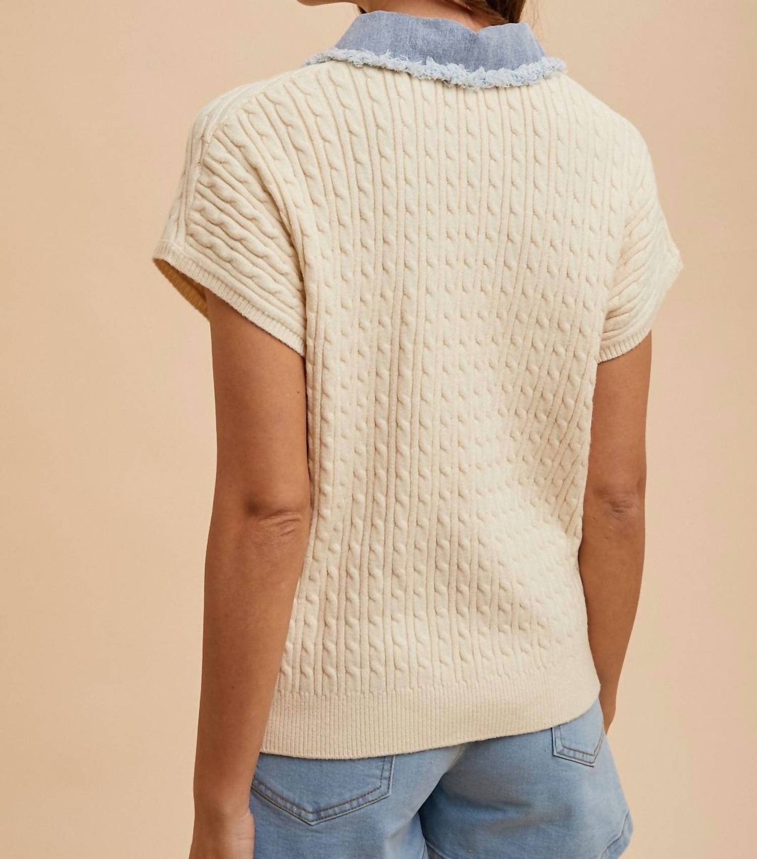 Anniewear - Women's Button Down Cable Sweater