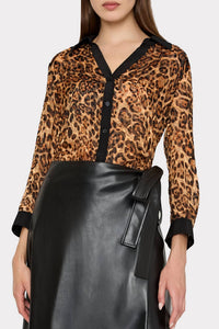 Milly - Quincy Burnout Jacquard Blouse