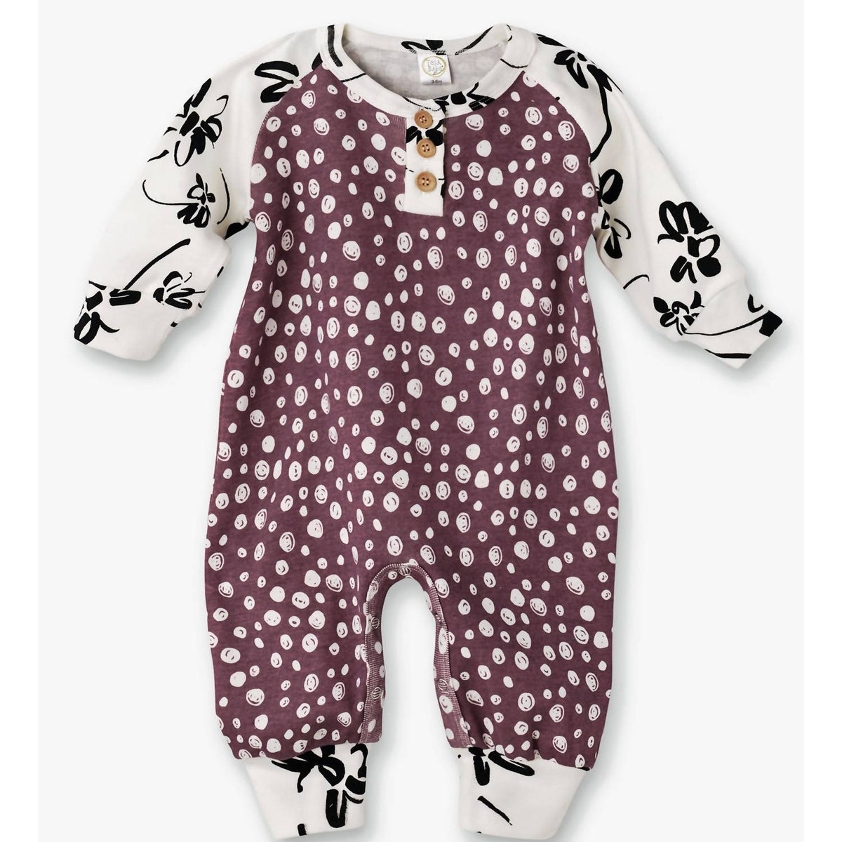 Tesa Babe - Newborn Baby Girls Painterly Petals Henley Romper