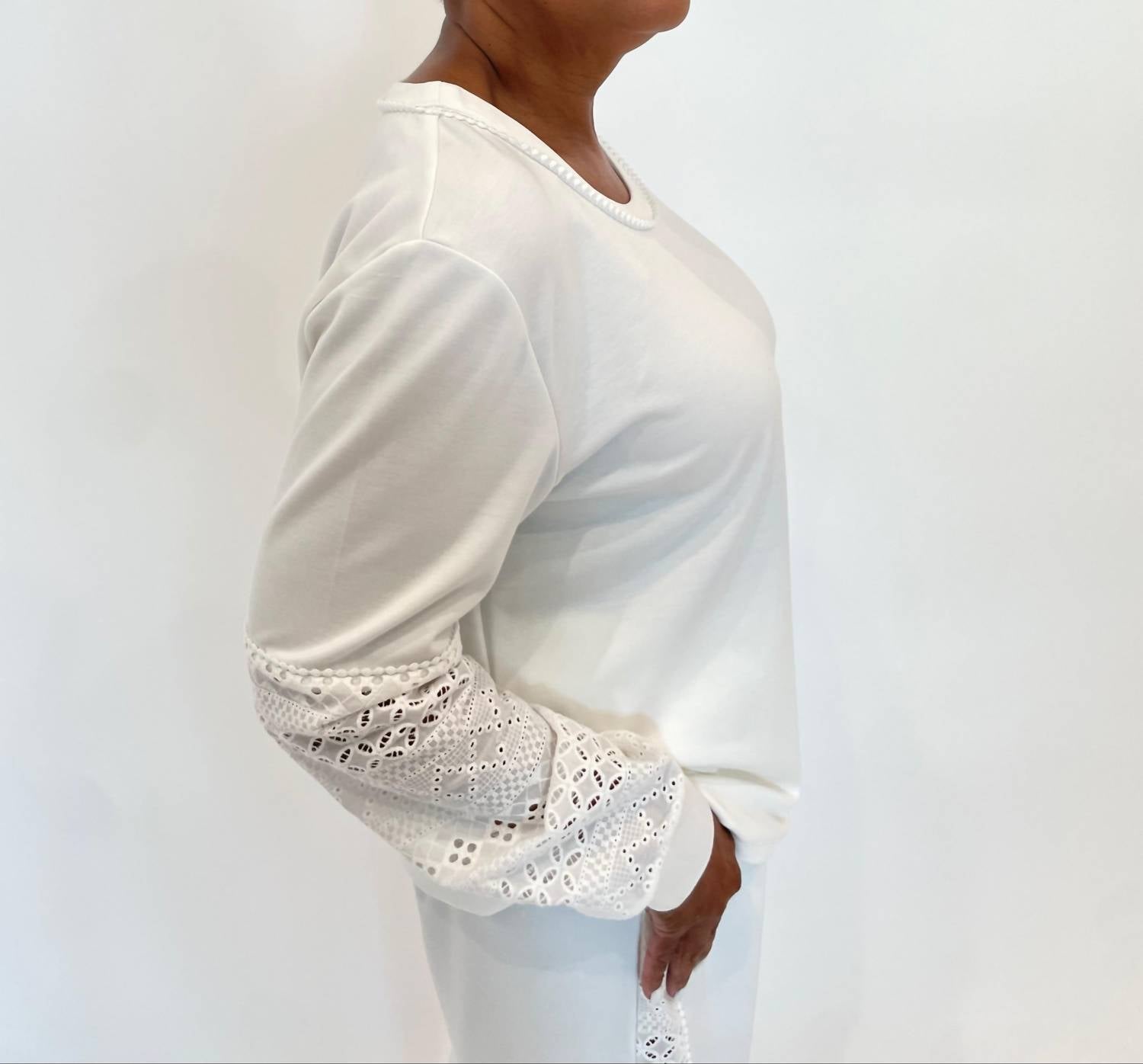Leo Ugo - Marcella Lace Sleeve Sweater