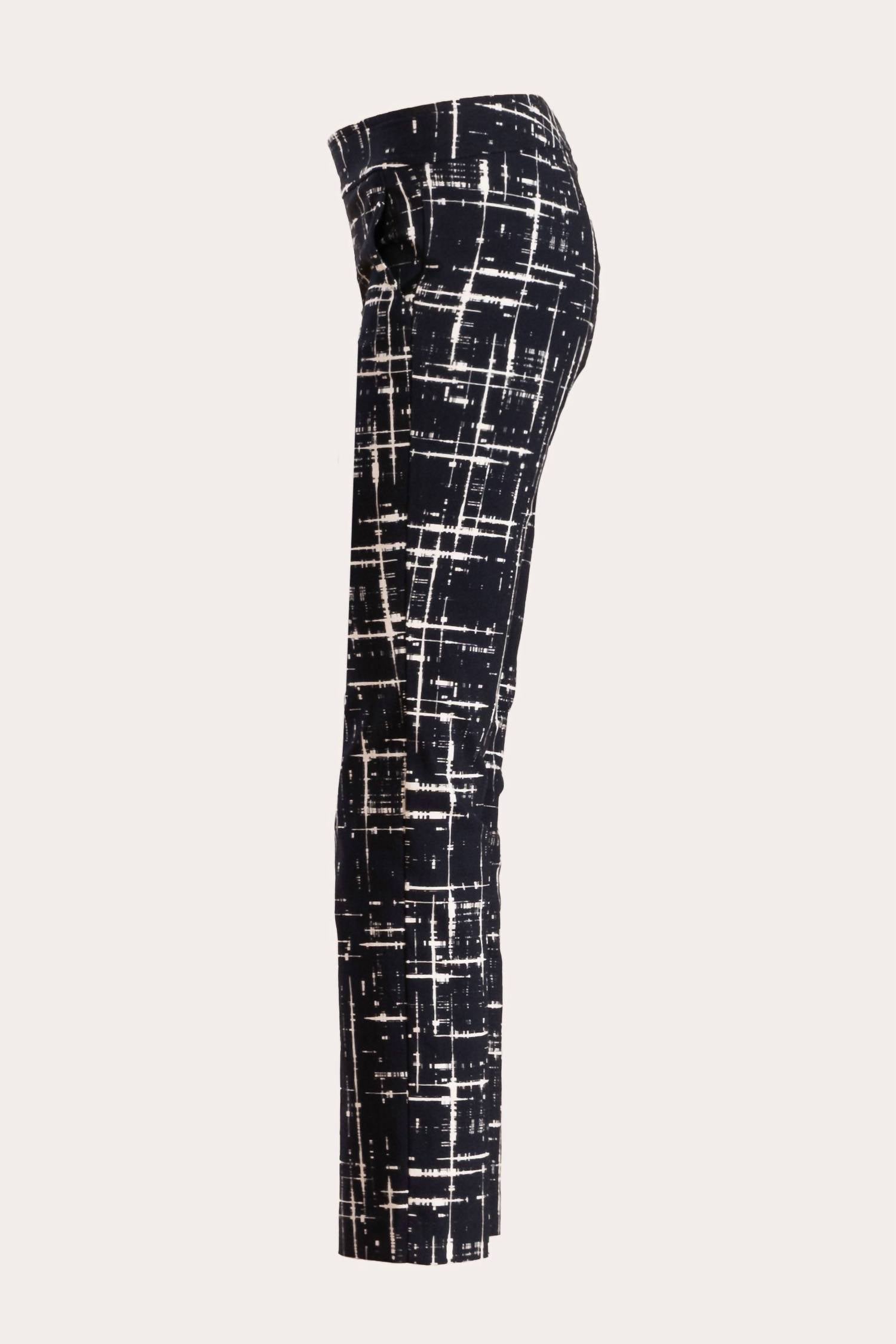 Avenue Montaigne Lulu Straight Cropped Pant in graffiti navy - women's pants - view 4