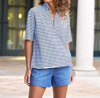 Frank & Eileen - Patty Popover Short Sleeve Henley Top