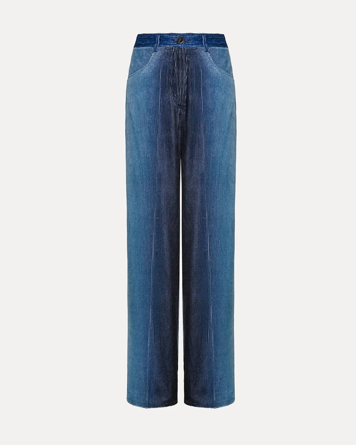 Forte Forte - Degrade Denim Velvet Wide Leg Pant