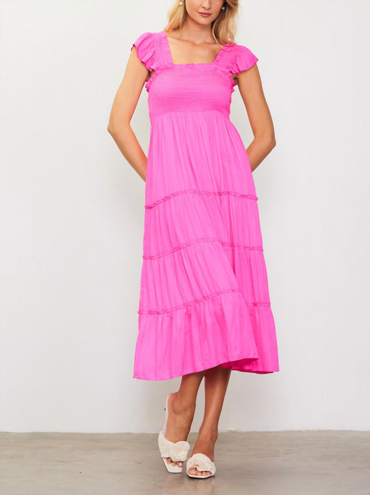 Skies Are Blue - Caroline Smocked Midi Dress