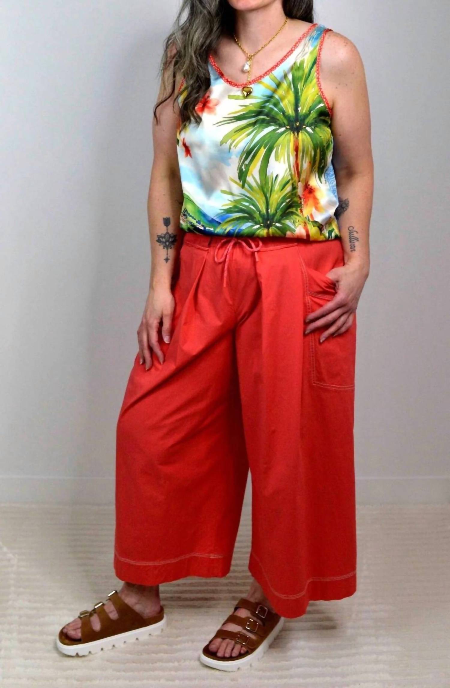 Democracy - Cropped Wide Leg Glider Pants
