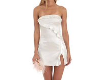 Lucy In The Sky - Women's Sasha Strapless Satin Mini Dress