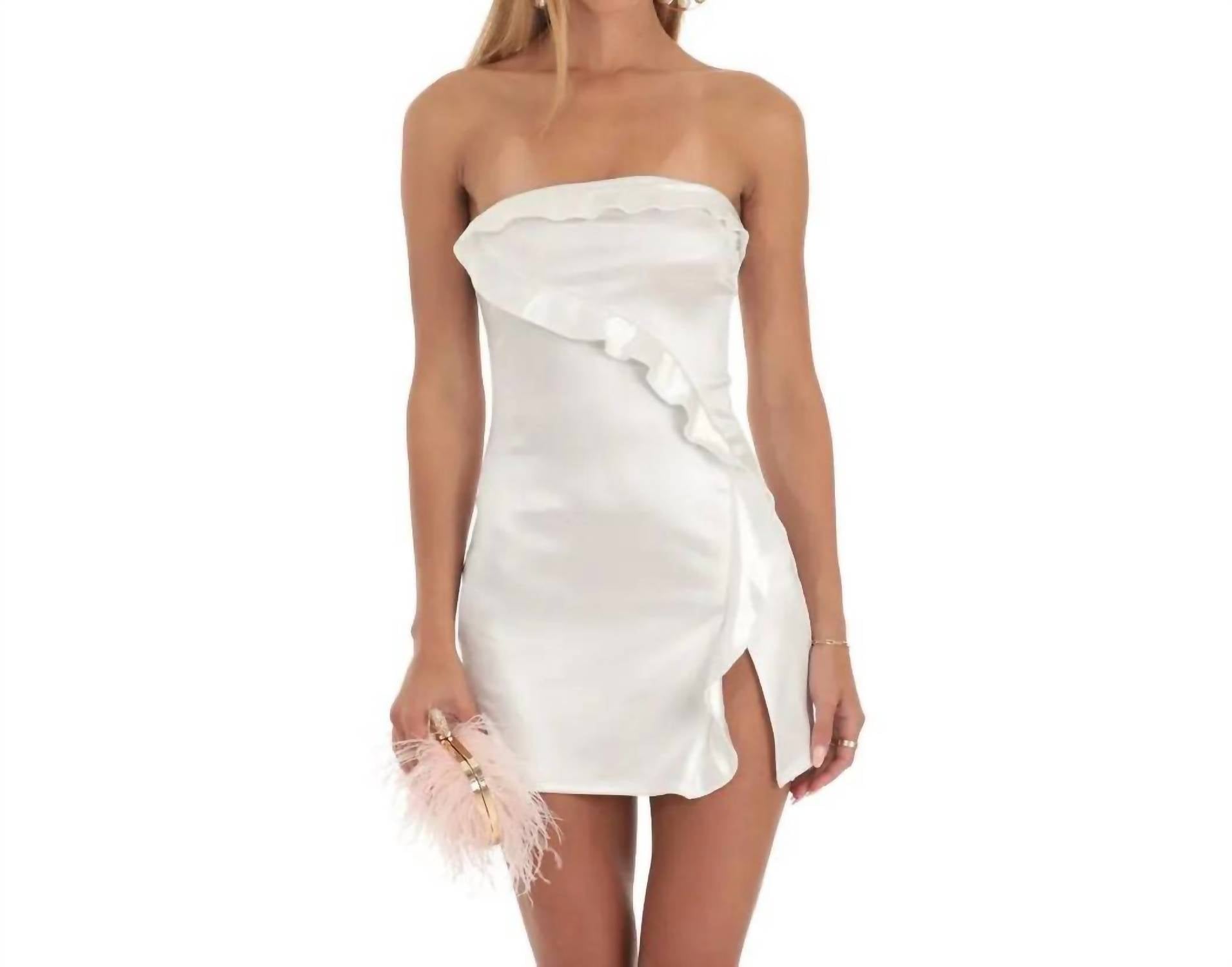 Lucy In The Sky - Women's Sasha Strapless Satin Mini Dress