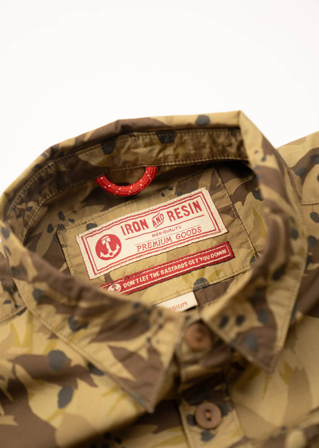 Iron & Resin Men's Sundown Shirt in khaki - men's shirt - detail view