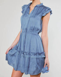 Current Air - Flutter Sleeve Ruffle Detail Mini Dress