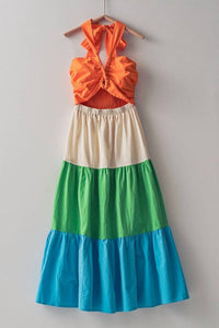 Akaiv - Saddle Color Block Dress