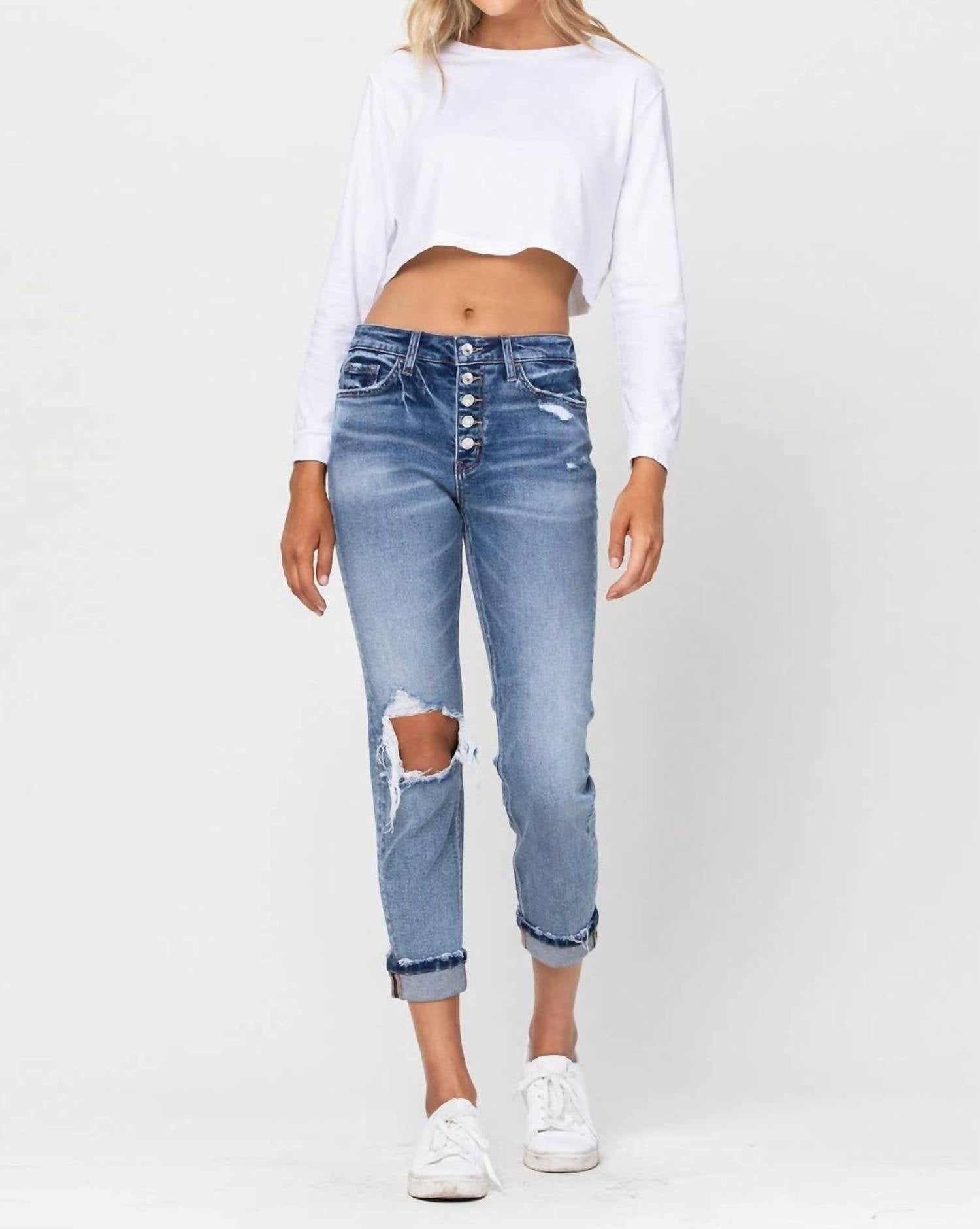 Vervet By Flying Monkey - Daisy Stretch Boyfriend Jean