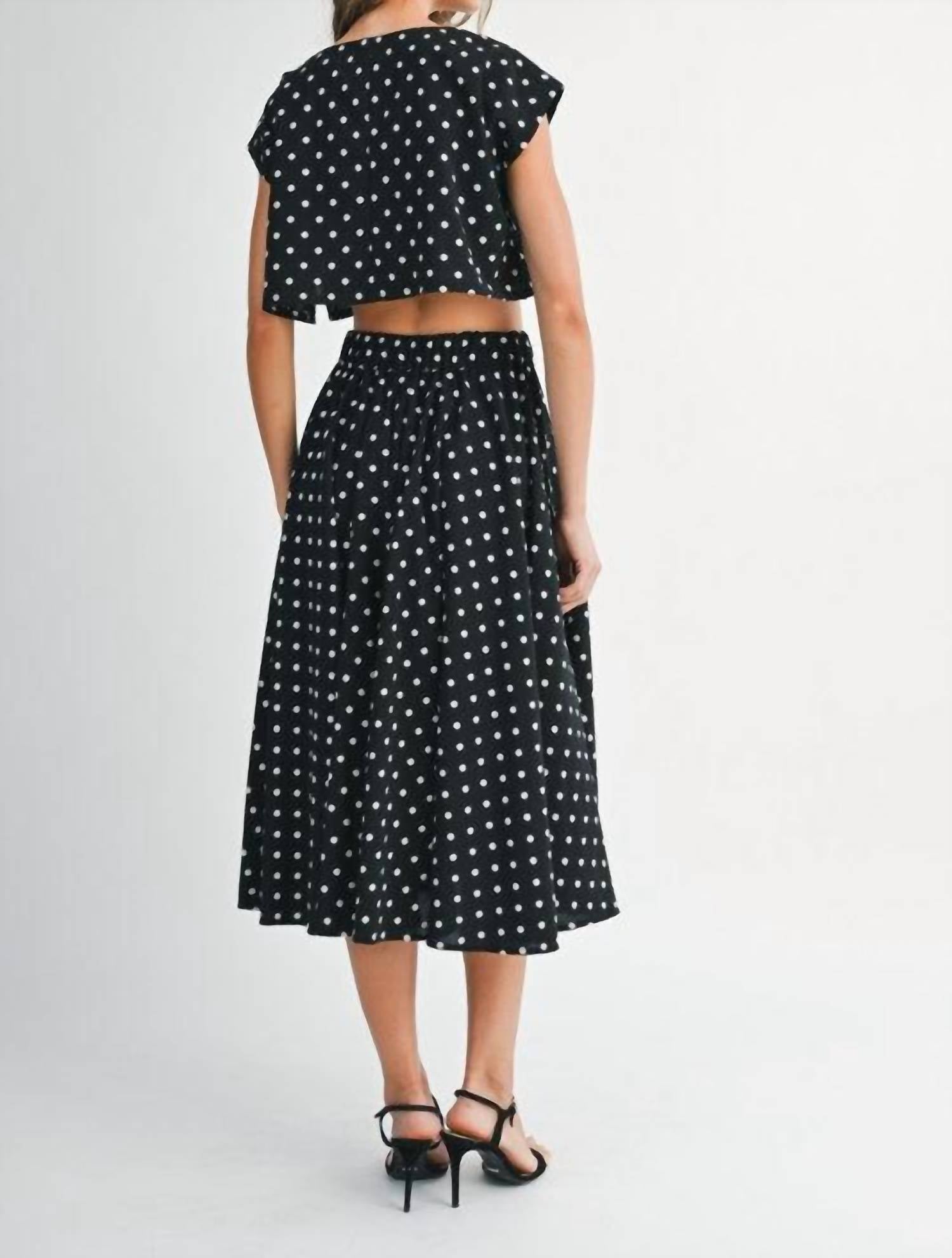 MABLE Edith Polka Dot Set in black - women's skirt - view 4