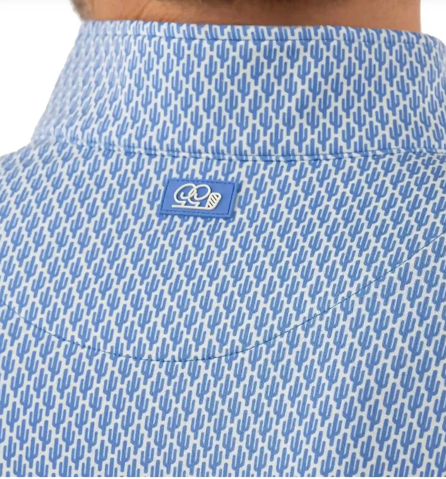 Good Good Golf Sky High Quarter Zip Polo in blue - men's shirt - alternate view