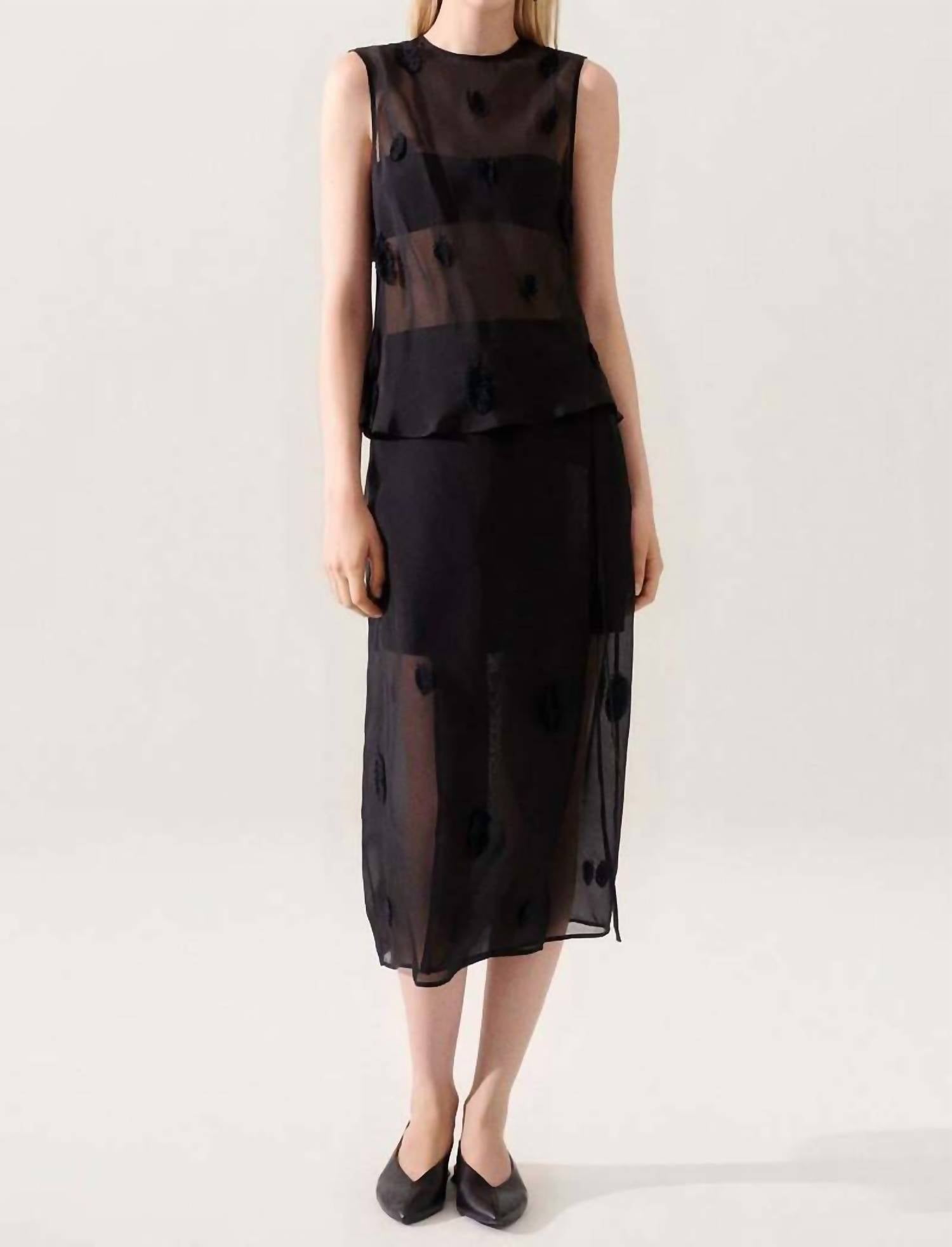Silk Laundry - Sleeveless Feather Blouse