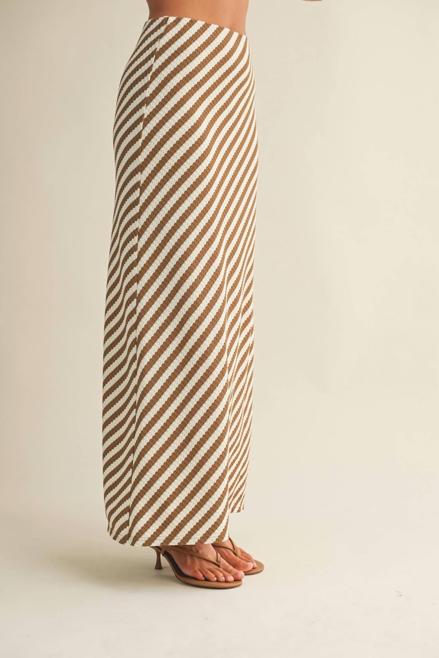 Mustard Seed - Diagonal Striped Knitted Skirt
