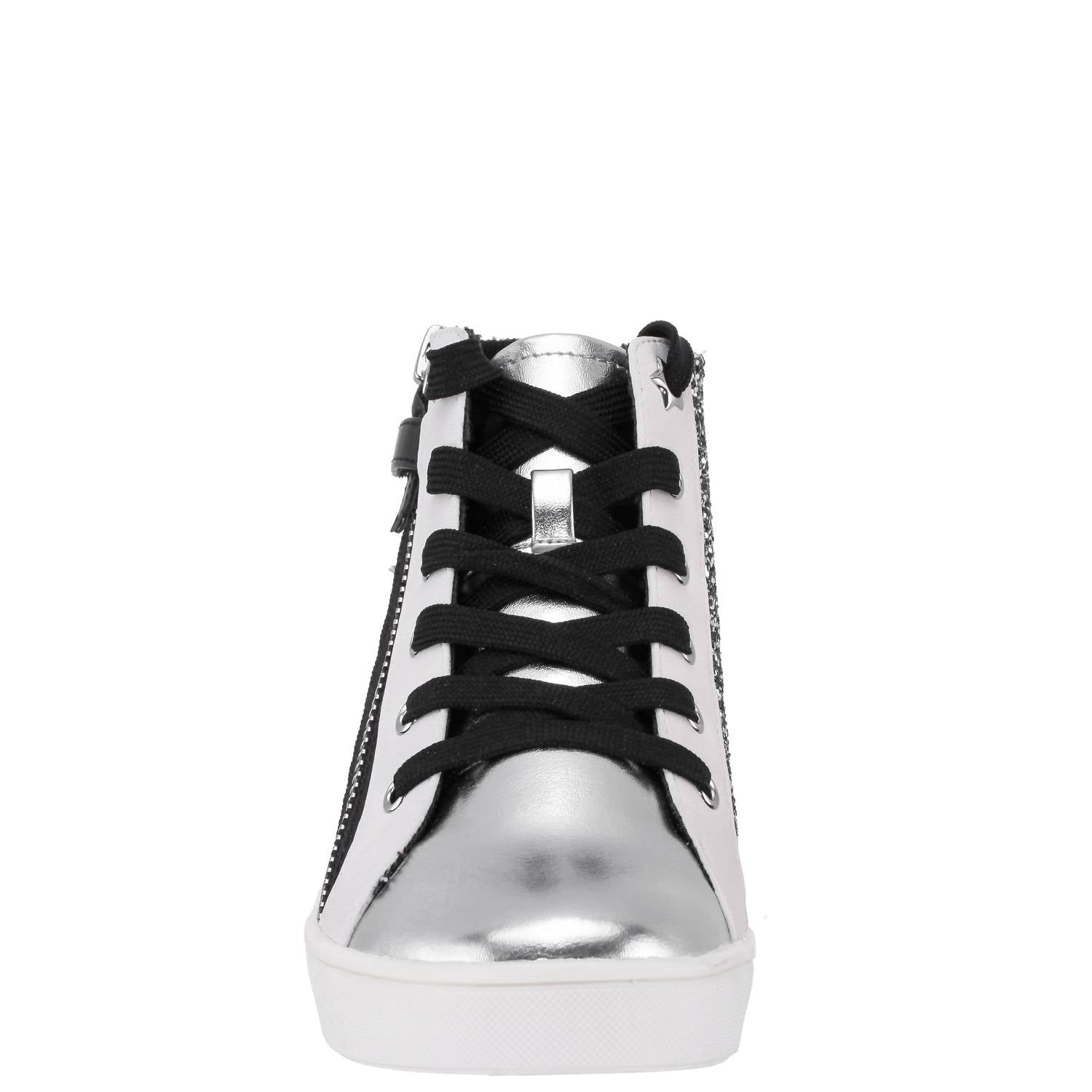 Nina Girls Yuti High Top Sneakers in black glitter 1 - kids' sneaker - alternate view