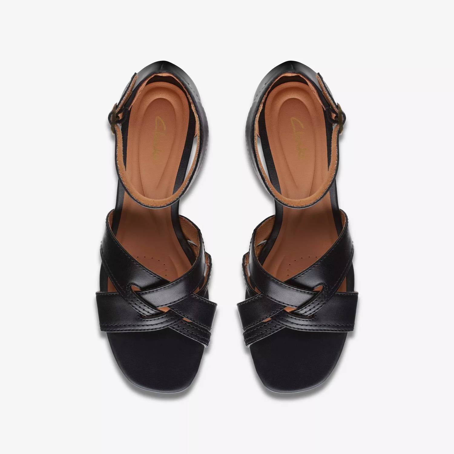 Clarks Women's Cielo Charm Wedge Sandal in black leather - women's sandal - view 5