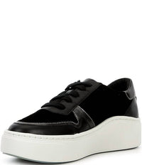 Aetrex Women's Leigh Suede Side Zip Platform Sneakers in black - women's sneaker - view 4