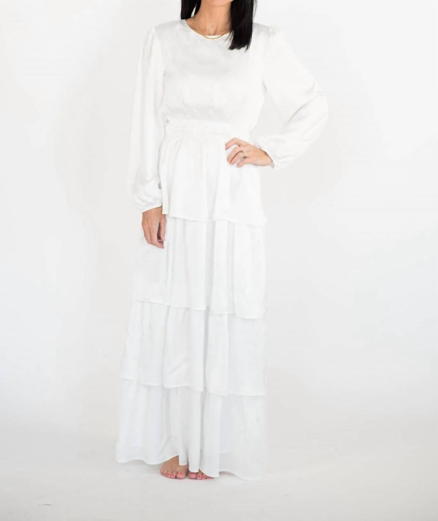 Tea N Rose - Kacey Tiered Satin Temple Dress